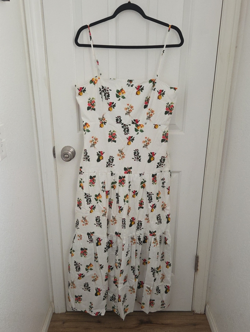 White Floral Spaghetti Strap Maxi Dress
